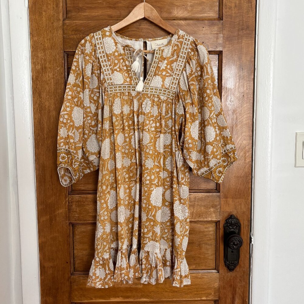 Cleobella Magdalena Mini Dress in Honey Mix Print - XS
